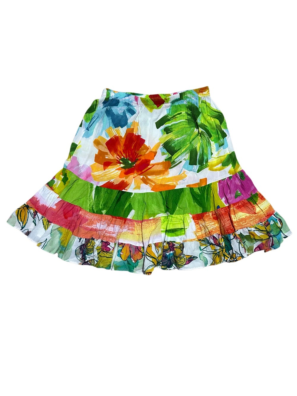 Jams World Colorful Eye-Catching Bohemian Print Women's S Ruffle A-Line Skirt
